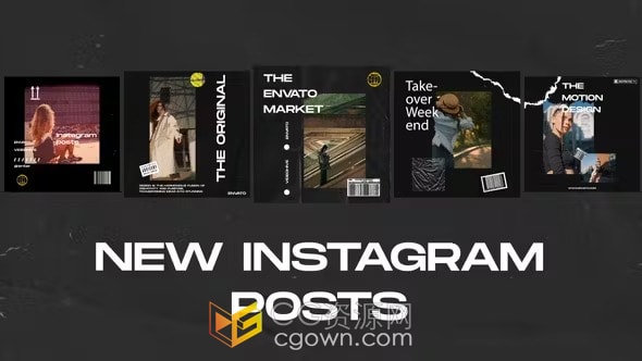 视频生成复古摇滚嘻哈风格效果小视频制作-AE模板