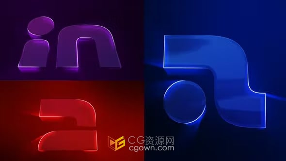 扫边发光演绎LOGO动画视频片头AE模板
