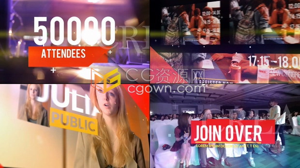 项目活动事件介绍展会论坛时尚人物展示宣传预告片-AE模板下载