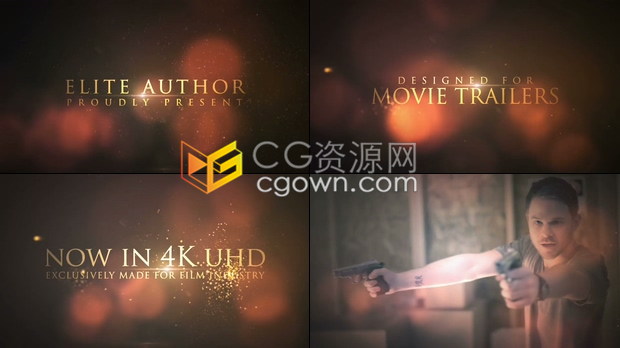 非常炫丽的粒子火花电影预告片标题-AE模板下载