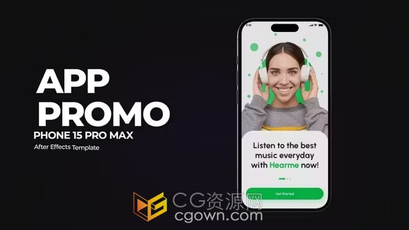 Phone 15 pro应用促销视频3d iphone样机模型展示-AE模板