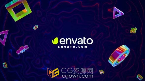 AE模板-创意发光能量波标志动画Power Wave Logo