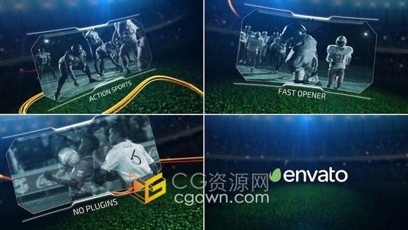 AE模板-体育足球赛事前奏球队球员介绍开场视频动画