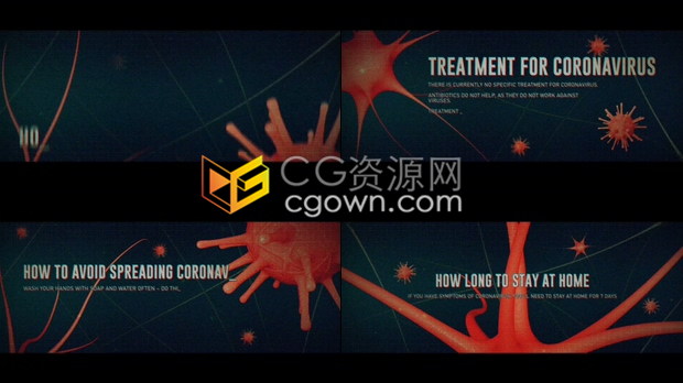 新型冠状病毒肺炎介绍视频制作AE模板生物学(2019-nCoV)感染流行病宣传