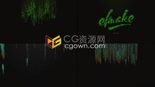 黑客矩阵代码像素化流动汇聚LOGO动画人工智能软件技术宣传片头-AE模板下载