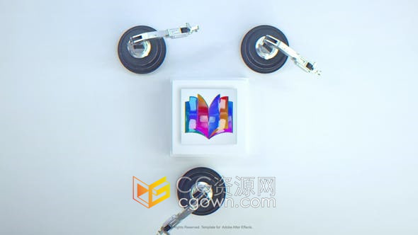 AE模板-机械臂拼图生产LOGO动画视频片头Robotic Arms