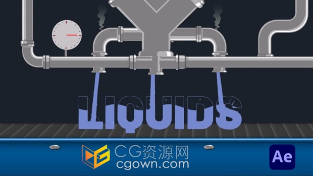 AE脚本Liquids v1.0.0一键填充模拟液体流体MG动画