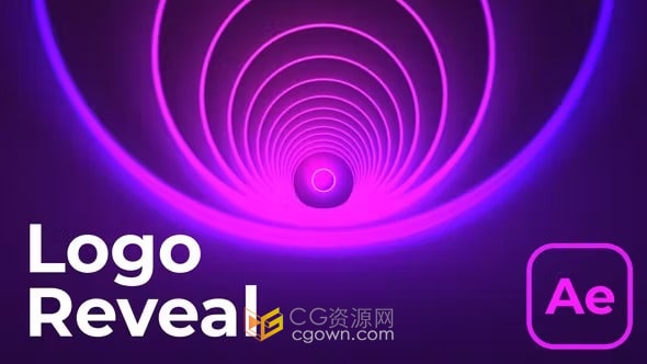 抽象霓虹灯频闪灯光光线变形LOGO演绎动画-AE模板