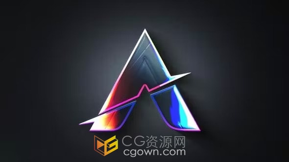 AE模板-多彩光面LOGO动画演绎简单光泽企业标志