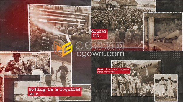 独特粒子动画元素复古纪录片历史电影电视节目宣传预告片-AE模板下载