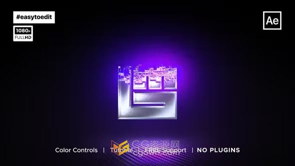 大气艺术高科技数字标志动画-AE模板