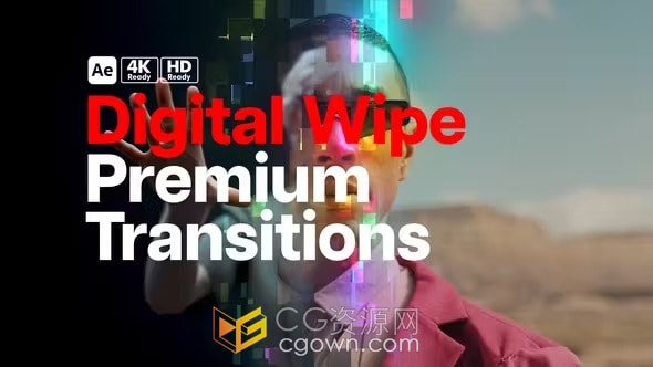 AE模板-高级过渡数字擦除效果Premium Transitions Digital Wipe