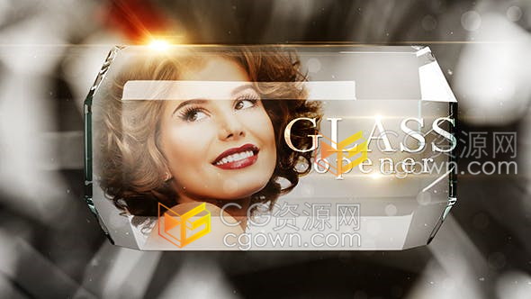 非常有质感的水晶面展示晚会获奖者照片头像时尚颁奖典礼开幕式视频-AE模板