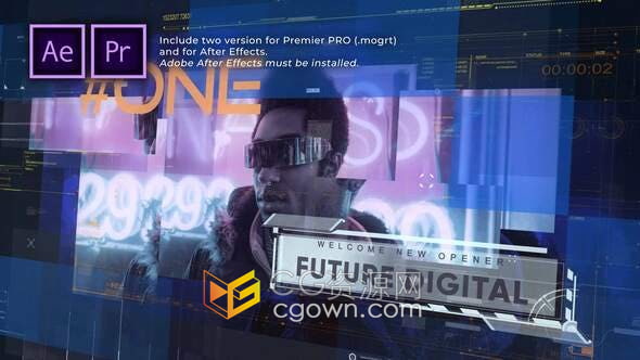 AE与PR模板-创建高科技元素科学数字技术介绍实验室宣传视频