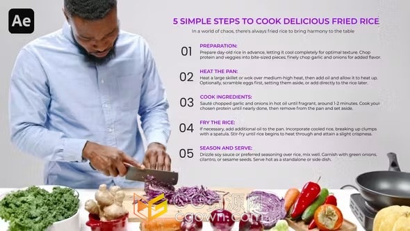 AE模板-制作精美的文本列表标题分步帮助文档待办事项等