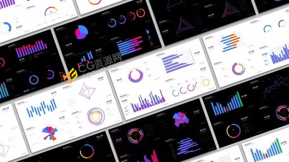 22个图形18个饼图信息图表设计动画效果AE模板
