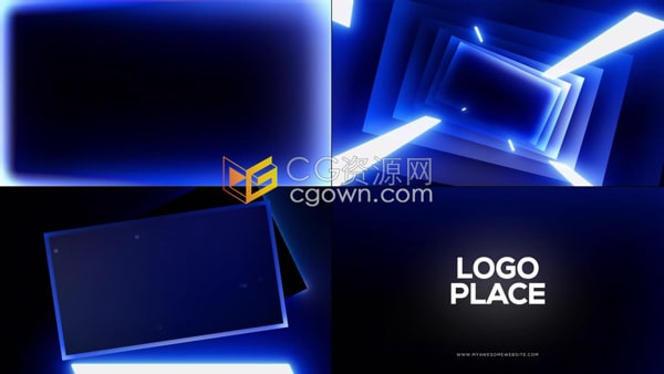 优雅动画方块渐变效果电影标志标题显示AE视频片头模板