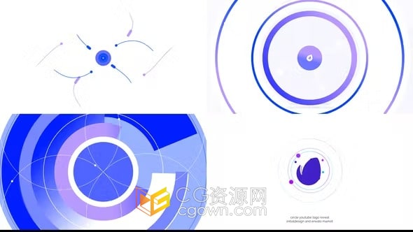 圆圈圆形标志动画企业活动公司开业片头介绍-AE模板