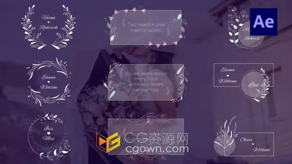 18个婚礼标题Wedding Titles-AE模板下载