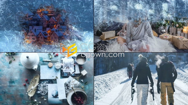 11组冬季雪花霜冻冰霜冻结转场过渡效果-AE模板下载