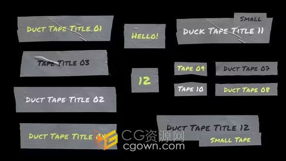 城市工业风12个独特的管道胶带标题动画-AE模板