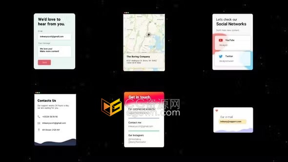AE模板-实用公司机构业务信息联系方式公司位置地址联系信息场景动画