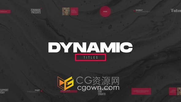 AE模板-15个动态标题视频字幕动画制作Dynamic Titles
