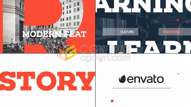 动态大文字遮罩动感效果推广宣传视频片头效果制作工程-AE模板下载