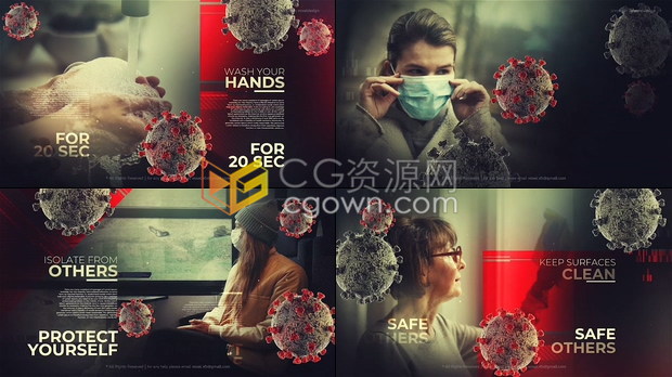 COVID-19新型冠状病毒肺炎介绍医学宣传视频制作工程-AE模板下载