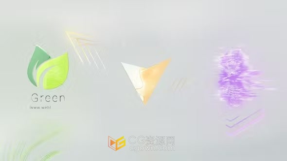 AE模板-明亮炫酷故障动画标志Bright Glitch Logo