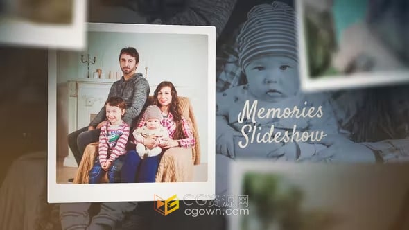 适合多种主题简单照片幻灯片回忆相册-AE视频模板
