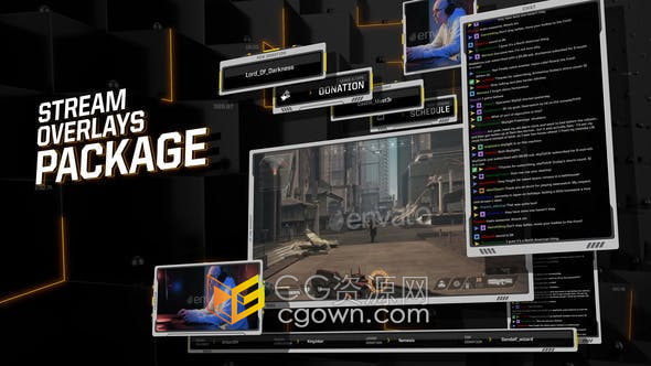 AE模板-4K分辨率效果电子竞技游戏直播比赛视频包装设计