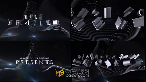 AE模板-电影级三维标题动画Cinematic 3D Title Animation