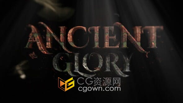AE模板-40种逼真高级3D纹理样式古代荣耀岩文字LOGO视觉冲击动画