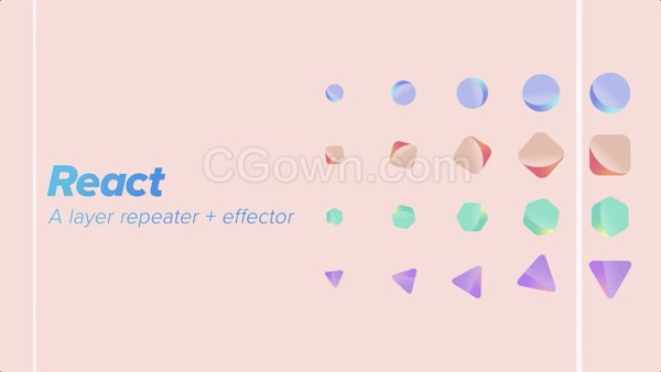 AE脚本React v1.5图层复制克隆烘焙关键帧排序随机衰减动画