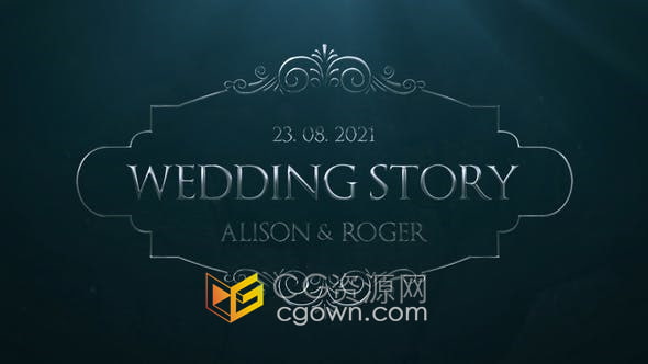AE模板-银色徽章图案婚礼标题视频字幕6 Silver Wedding Titles