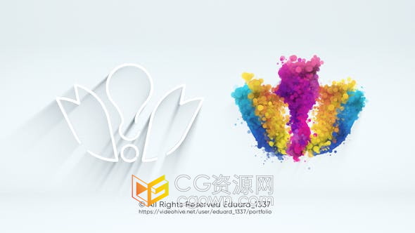 Particular插件制作LOGO彩色粒子生长动画视频片头-AE模板