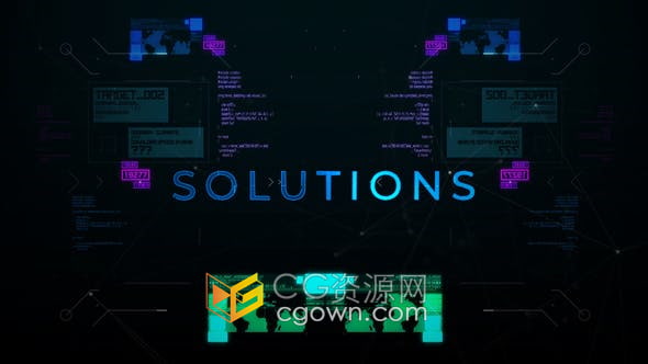 AE模板-高科技HUD网络技术公司幻灯片创意机构黑科技互联网产业宣传片视频