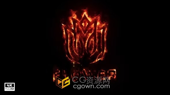 史诗火热LOGO火焰燃烧灰烬掉落标志动画-AE模板