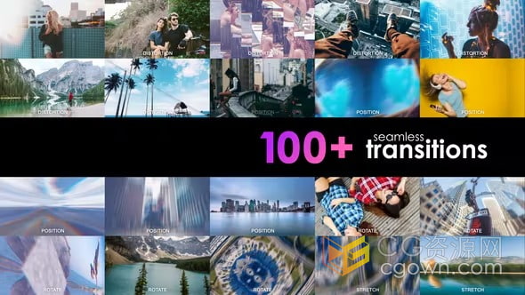 AE转场模板-6大类100多个无缝过渡适用电影企业时尚体育各种视频制作