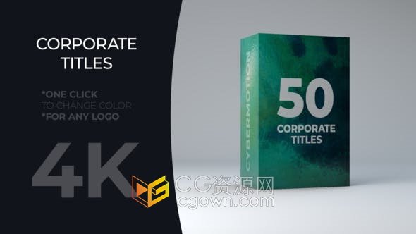 AE模板-公司介绍视频字幕50种文字动画4K分辨率Corporate Titles