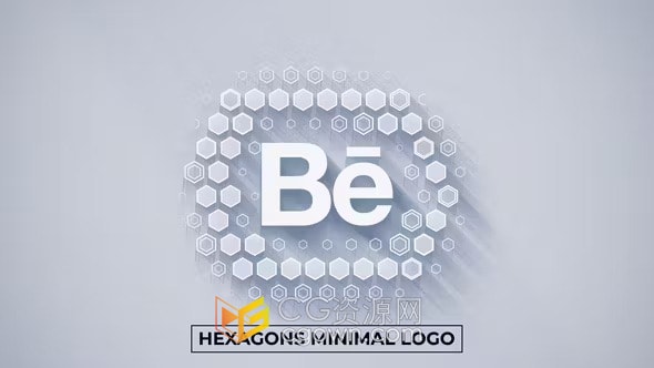 4K六边形标志3D挤出动画企业干净LOGO片头-AE模板