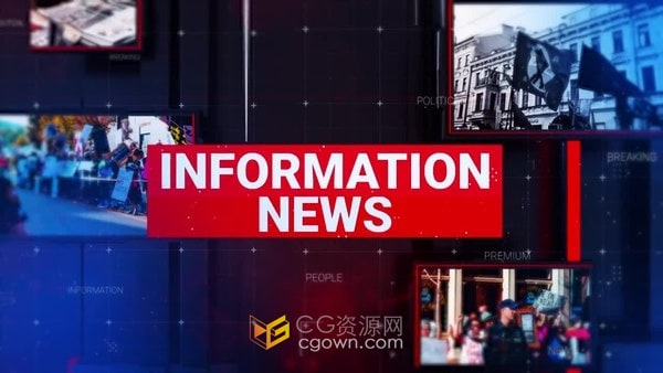 AE模板-3D场景屏幕展示资讯新闻片头纪录片时事视频开场