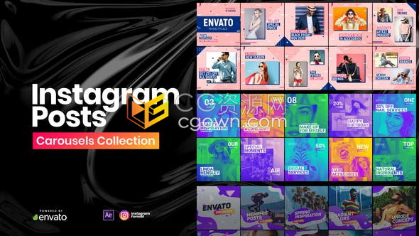 50个社交媒体时尚标题版式各种动态海报产品广告宣传场景-AE模板下载