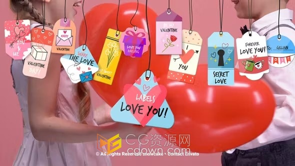 趣味悬挂垂落动画标签优惠折扣活动销售书签标题-AE模板