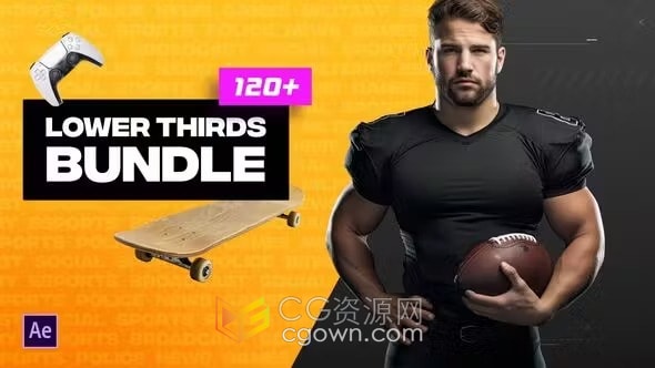 15个类别体育运动电子竞技游戏包装标题字幕条元素-AE模板