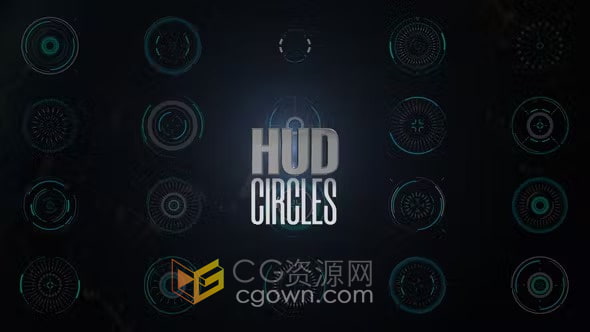 AE模板-HUD Circles高科技数字显示器全息图标科幻界面20个独特元素
