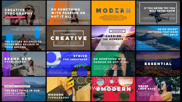 AE模板-创意动态排版介绍视频字幕标题文本动画Dynamic Typography