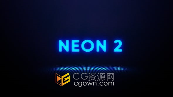AE模板-能量霓虹灯文字发光闪烁快踩节奏时尚介绍视频片头