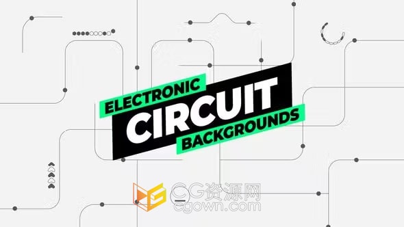10种电子电路图案背景元素免费下载-AE模板